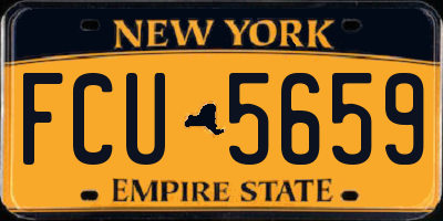 NY license plate FCU5659