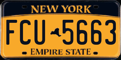 NY license plate FCU5663