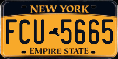 NY license plate FCU5665