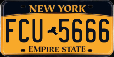 NY license plate FCU5666