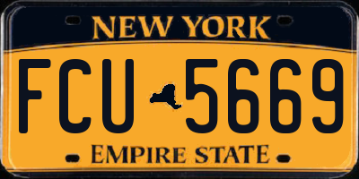 NY license plate FCU5669
