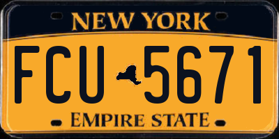 NY license plate FCU5671