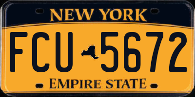 NY license plate FCU5672