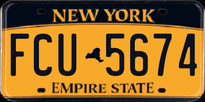 NY license plate FCU5674