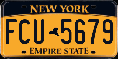 NY license plate FCU5679
