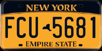 NY license plate FCU5681