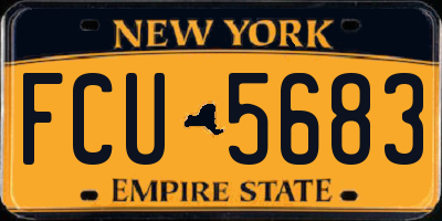 NY license plate FCU5683
