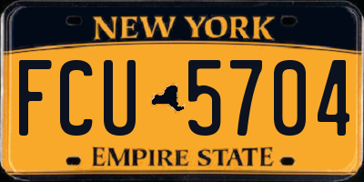 NY license plate FCU5704