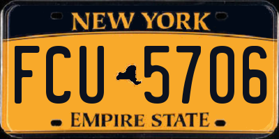 NY license plate FCU5706