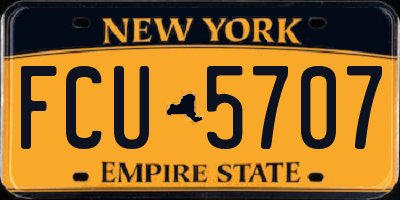 NY license plate FCU5707