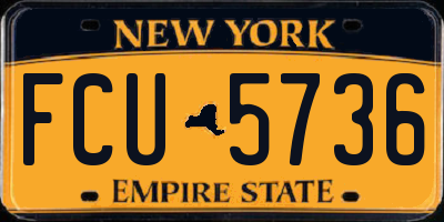 NY license plate FCU5736