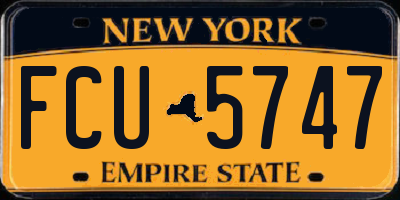 NY license plate FCU5747