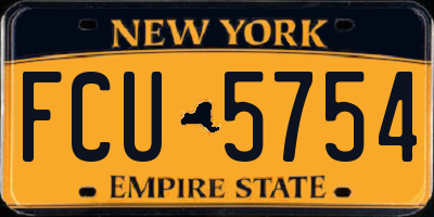 NY license plate FCU5754