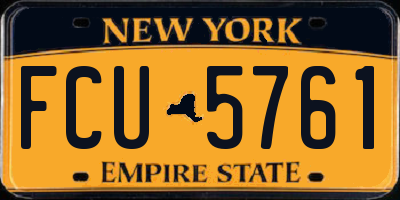 NY license plate FCU5761