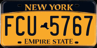 NY license plate FCU5767