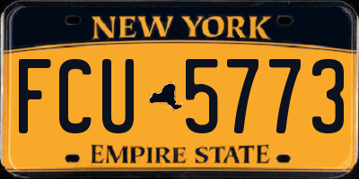 NY license plate FCU5773