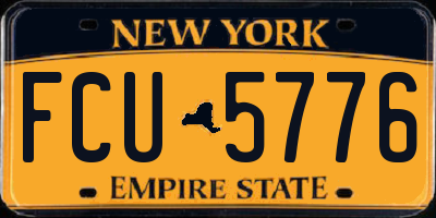 NY license plate FCU5776