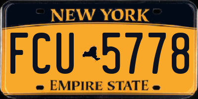NY license plate FCU5778