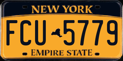 NY license plate FCU5779