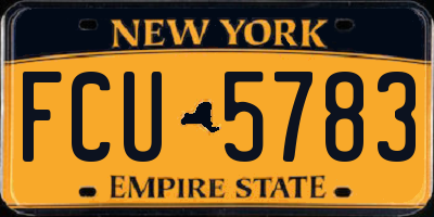 NY license plate FCU5783