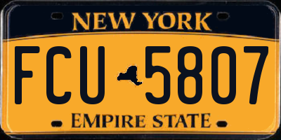 NY license plate FCU5807