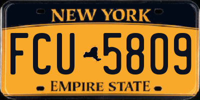 NY license plate FCU5809