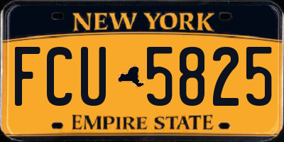 NY license plate FCU5825