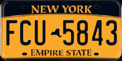 NY license plate FCU5843