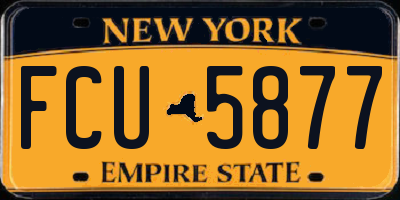 NY license plate FCU5877