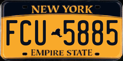 NY license plate FCU5885
