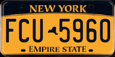 NY license plate FCU5960