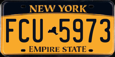 NY license plate FCU5973