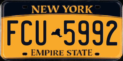 NY license plate FCU5992