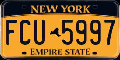 NY license plate FCU5997