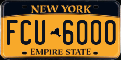 NY license plate FCU6000