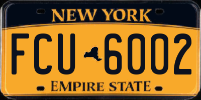 NY license plate FCU6002
