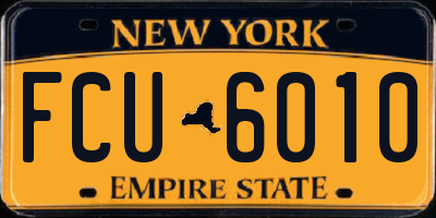 NY license plate FCU6010