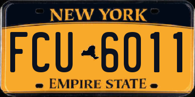 NY license plate FCU6011
