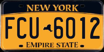 NY license plate FCU6012