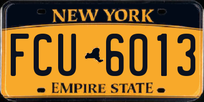 NY license plate FCU6013
