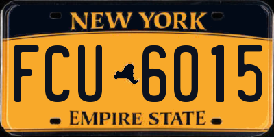 NY license plate FCU6015