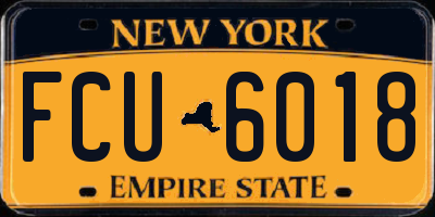 NY license plate FCU6018
