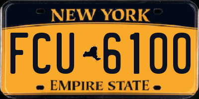 NY license plate FCU6100