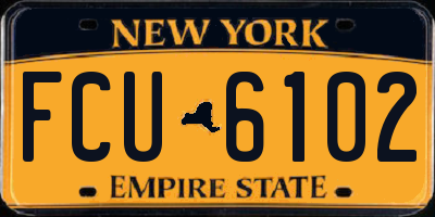 NY license plate FCU6102