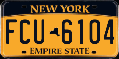 NY license plate FCU6104