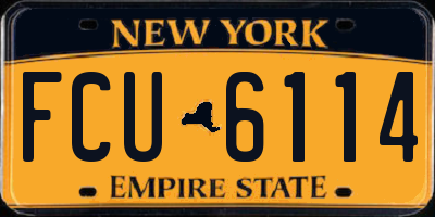 NY license plate FCU6114