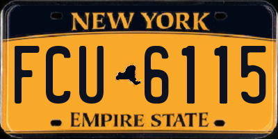 NY license plate FCU6115