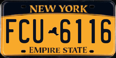 NY license plate FCU6116