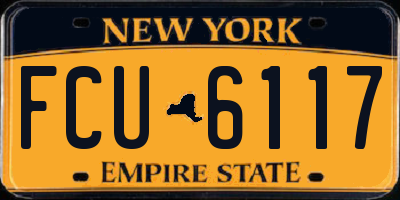 NY license plate FCU6117