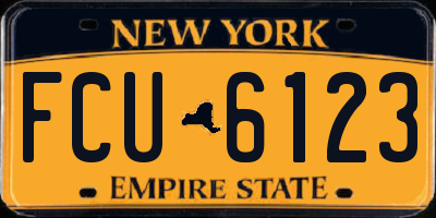 NY license plate FCU6123